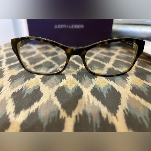 EUC Judith Leiber JL1657 02 Green Tortoise Cat Eye Eyeglasses Frame 54-17-140 - Picture 7 of 11